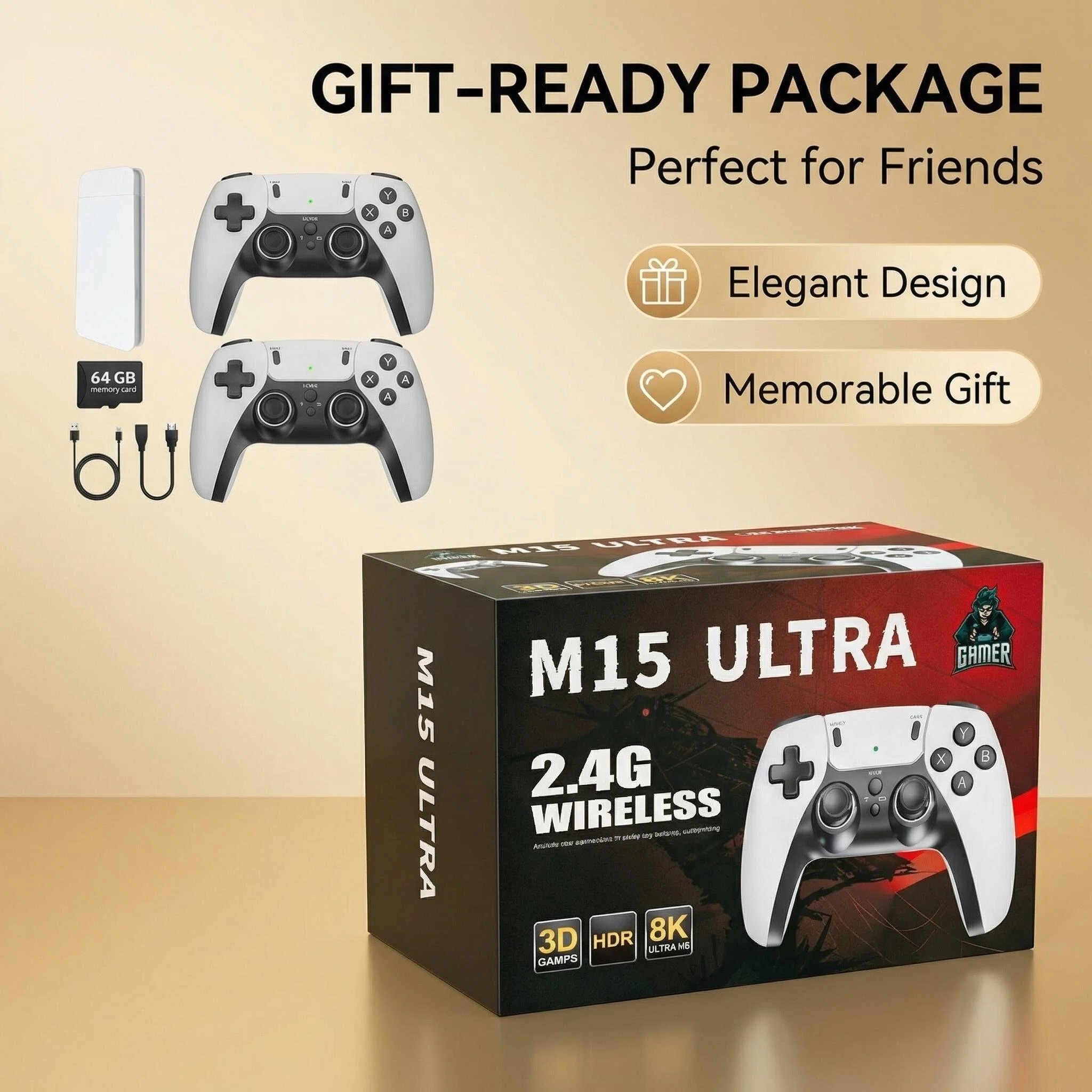 Retro Gaming Mobile - M15 Ultra 2.4G Wireless Game Stick