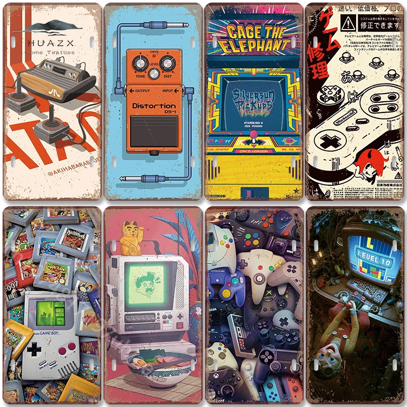 Retro Gaming For Tv - Targa in Metallo Vintage per Gaming,
