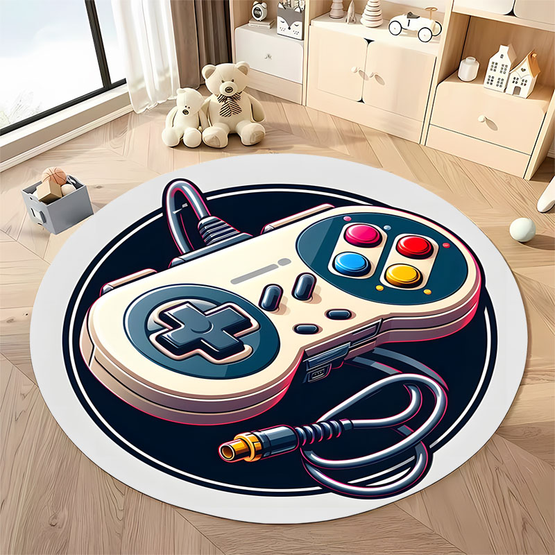 Retro Gaming Lounge - Spedizione gratuita! Tappeto rotondo per controller