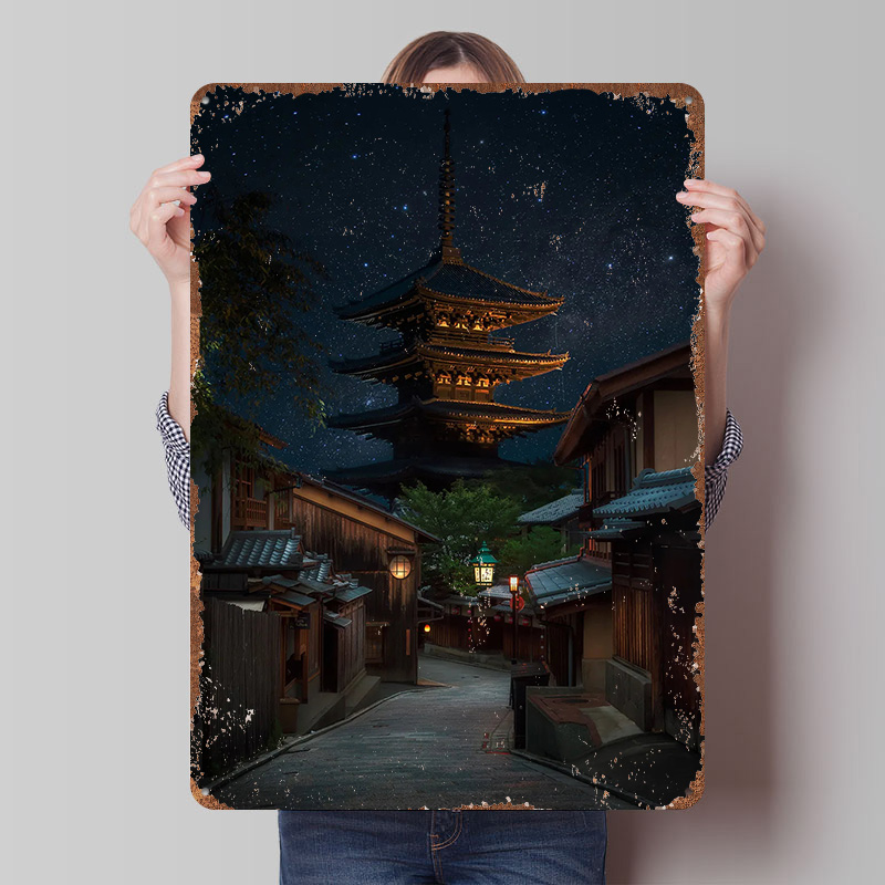Retro Gaming Kyoto - Poster in Latta 'Notte di Kyoto',